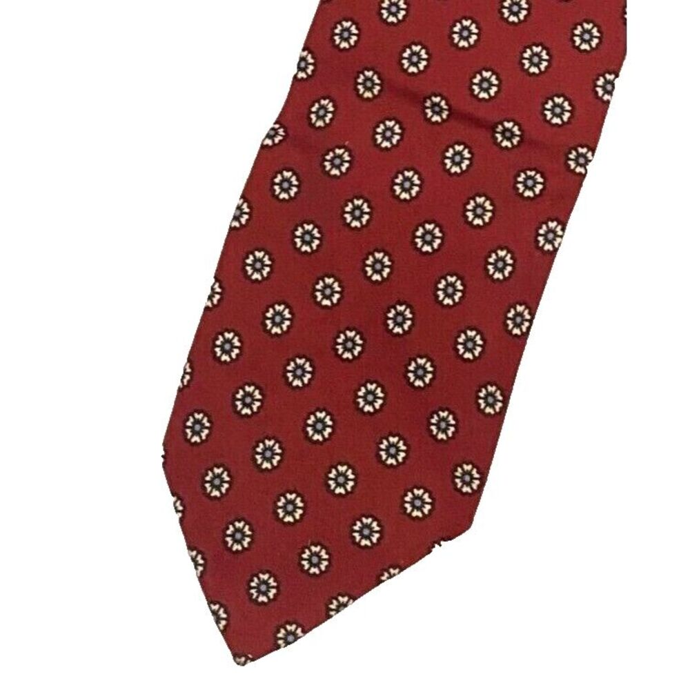 #5898 Robert Talbott Red Floral Necktie, Tie 56x2.75